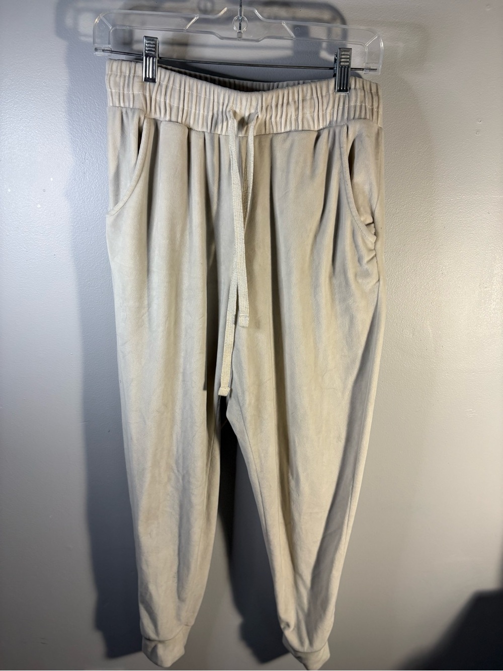 Charlotte Russe Cream Drawstring Jogger Pants
